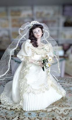 Picture of Porcelain Bride Dollhouse Doll 2